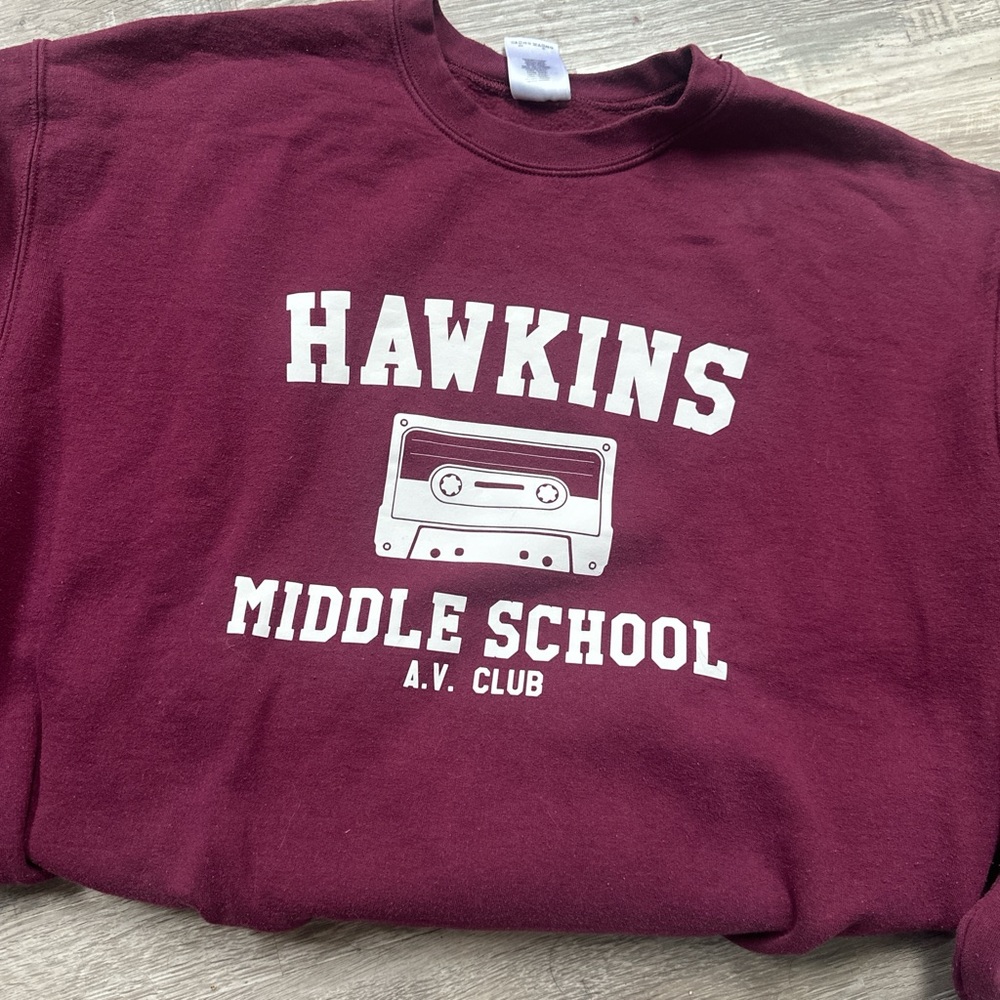 Gildan Maroon Hawkins Middle School Kids Sweatshirt